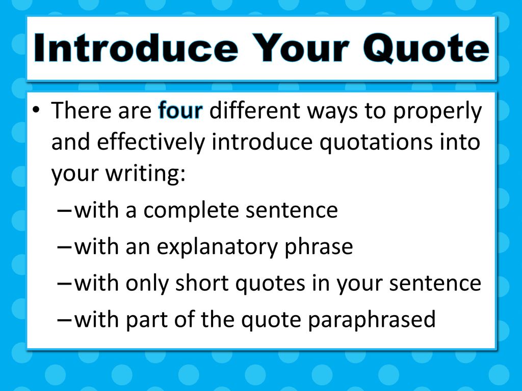 how to introduce a quote in your introduction